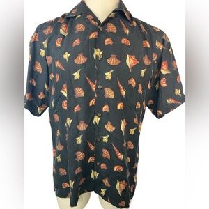 Riscatto 100% Silk Nautical Patterned Short Sleeve Button Up Shirt Men’s Medium
